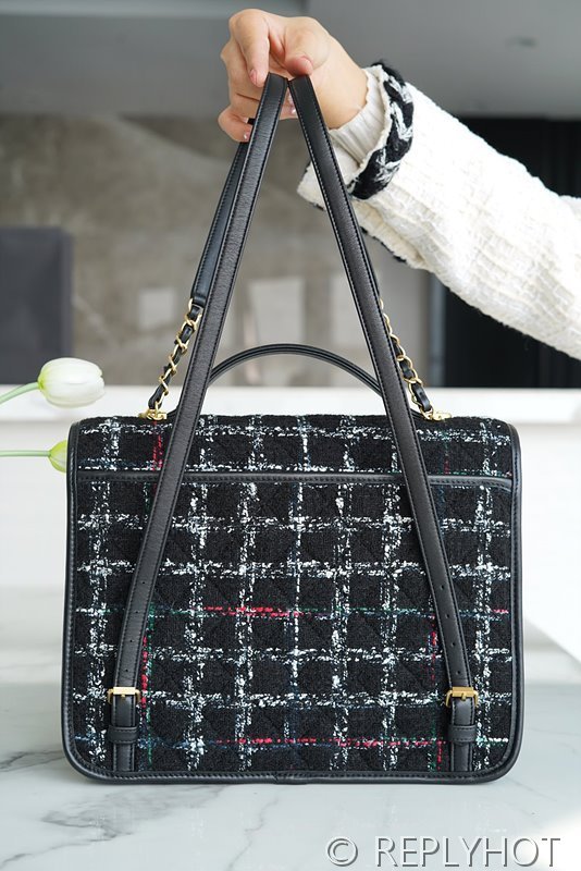 [하이엔드급] 샤넬 스쿨 메모리 백팩 트위드 골드메탈 블랙&화이트 [매장가 1000만원대]