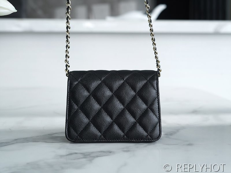 [하이엔드급] 샤넬 체인 리본 미니백 카프스킨 골드메탈 블랙 [매장가 670만원대]