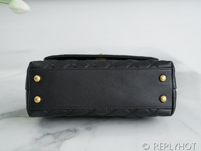 [하이엔드급] 샤넬 코코핸들 체인 달린 스몰백 카프스킨 골드메탈 블랙 [매장가 1400만원대]