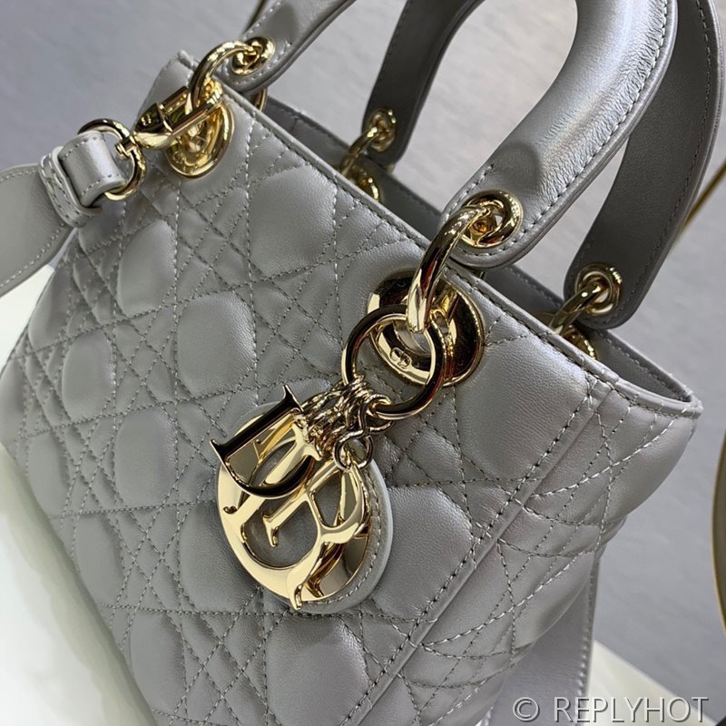 디올 Lady Dior My ABCDior 스몰 백 / 오팔린 그레이 펄 [매장가840만원대]