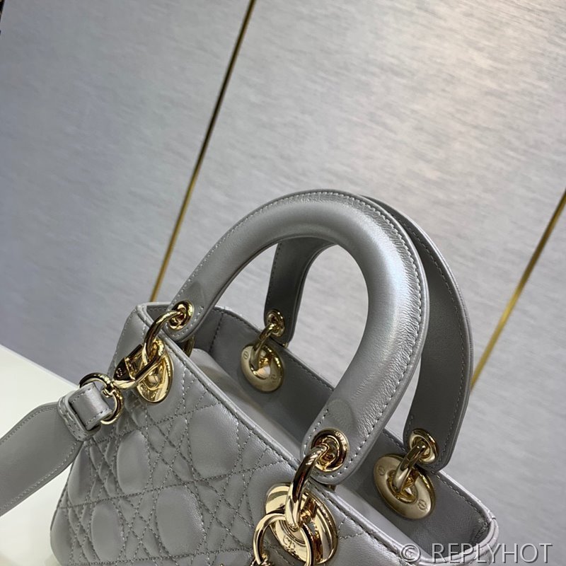 디올 Lady Dior My ABCDior 스몰 백 / 오팔린 그레이 펄 [매장가840만원대]