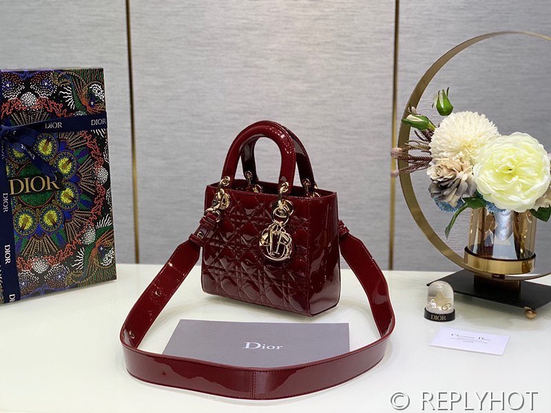 디올 Lady Dior My ABCDior 스몰 백 / 버건디 페이턴트 [매장가840만원대]