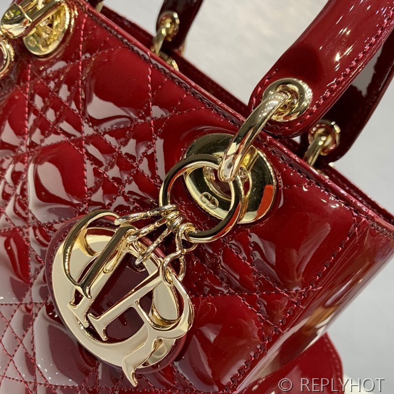 디올 Lady Dior My ABCDior 스몰 백 / 버건디 페이턴트 [매장가840만원대]