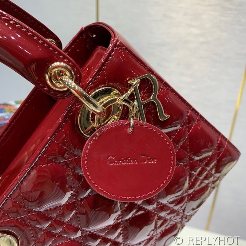 디올 Lady Dior My ABCDior 스몰 백 / 버건디 페이턴트 [매장가840만원대]