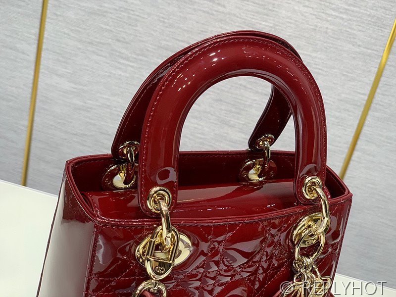 디올 Lady Dior My ABCDior 스몰 백 / 버건디 페이턴트 [매장가840만원대]