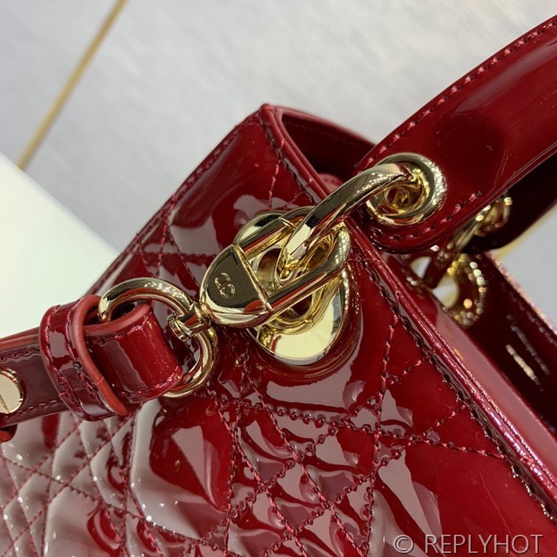 디올 Lady Dior My ABCDior 스몰 백 / 버건디 페이턴트 [매장가840만원대]