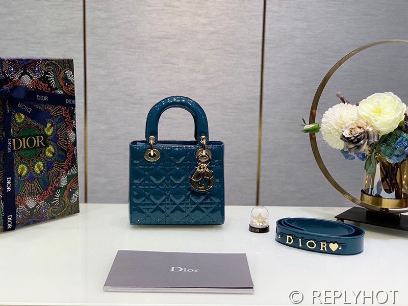 디올 Lady Dior My ABCDior 스몰 백 / 네이비블루 페이턴트 [매장가840만원대]