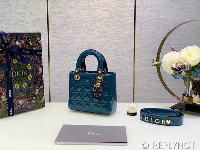 디올 Lady Dior My ABCDior 스몰 백 / 네이비블루 페이턴트 [매장가840만원대]