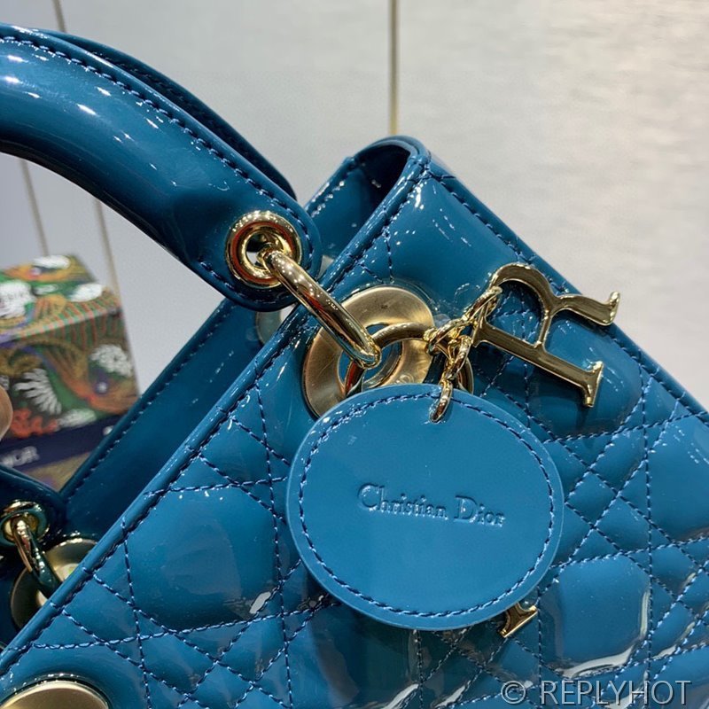 디올 Lady Dior My ABCDior 스몰 백 / 네이비블루 페이턴트 [매장가840만원대]