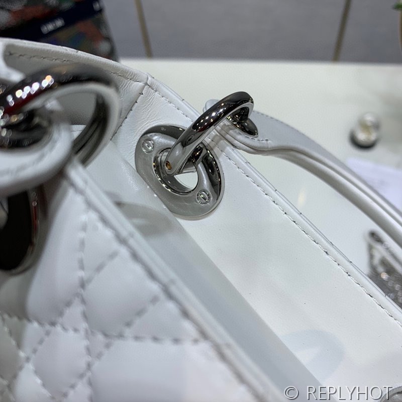 디올 Lady Dior 미니 백 / 화이트실버 [매장가750만원대]