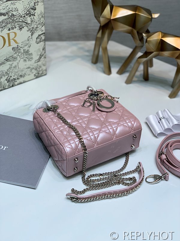 디올 Lady Dior 미니 백 / 펄핑크 실버 [매장가750만원대]