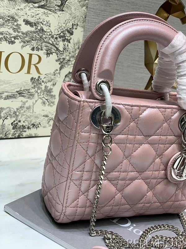 디올 Lady Dior 미니 백 / 펄핑크 실버 [매장가750만원대]