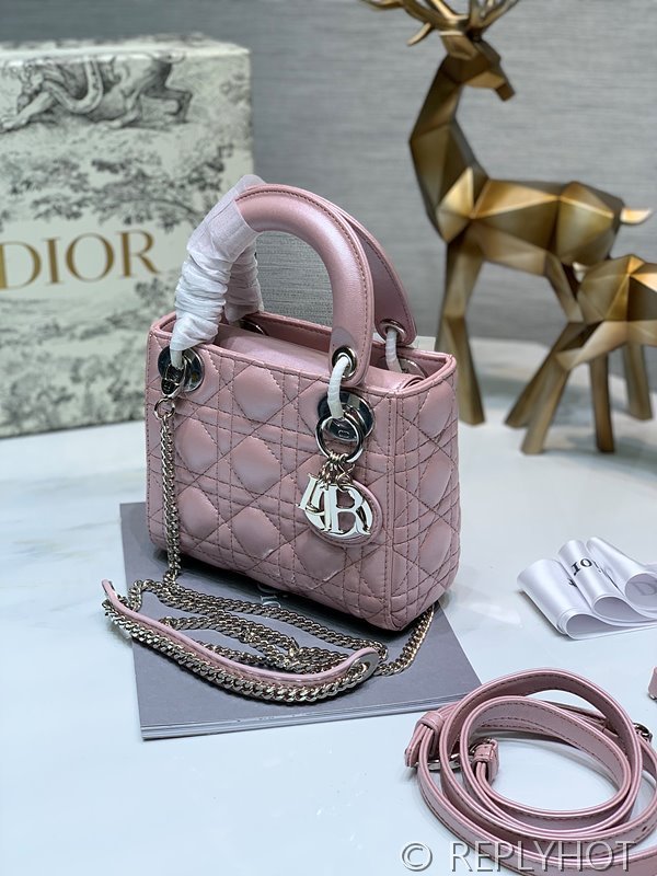 디올 Lady Dior 미니 백 / 펄핑크 실버 [매장가750만원대]