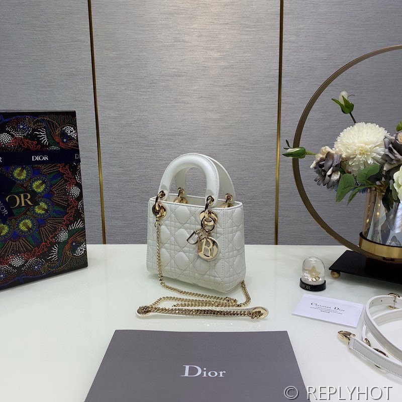 디올 Lady Dior 미니 백 / 화이트 [매장가750만원대]
