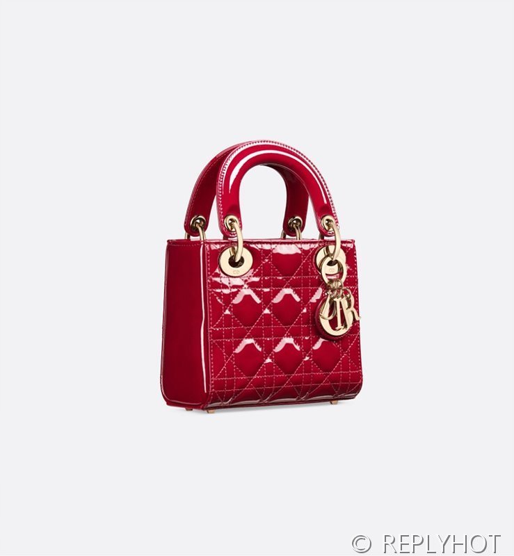 디올 Lady Dior 미니 백 / 체리레드페이턴트 [매장가750만원대]