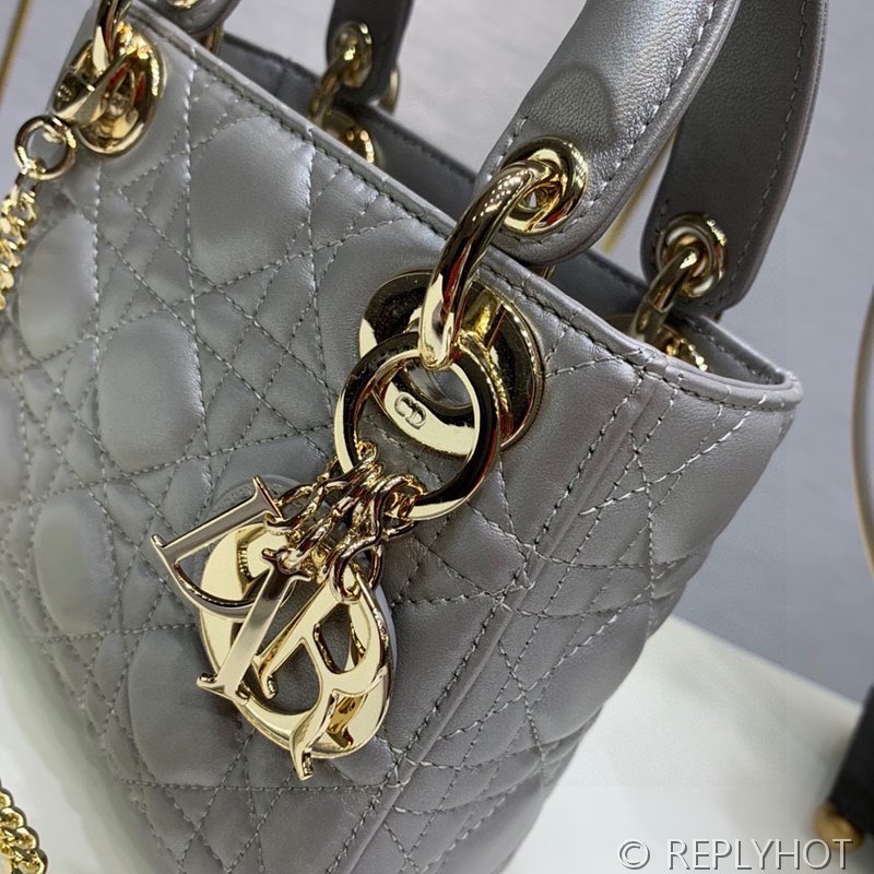 디올 Lady Dior 미니 백 / 오팔린 그레이 펄 [매장가750만원대]