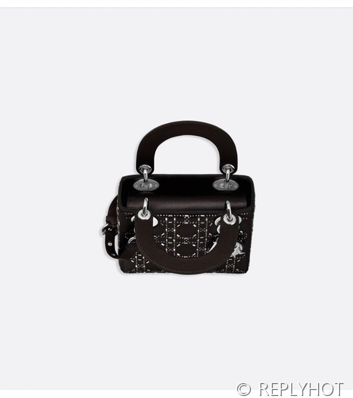 디올 Lady Dior 미니 백 / 라인스톤 블랙 [매장가750만원대]