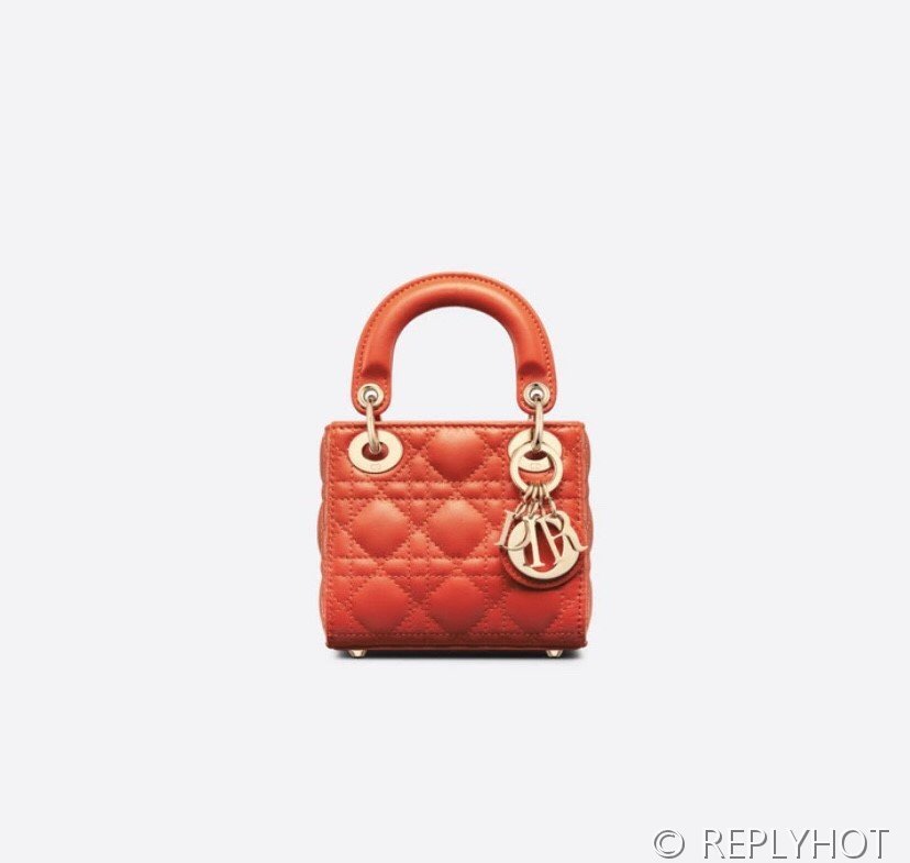 디올 Lady Dior 마이크로 백 / 오렌지레드 [매장가540만원대]