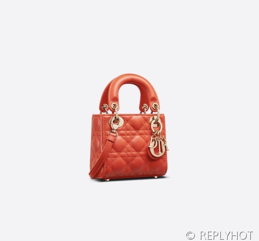 디올 Lady Dior 마이크로 백 / 오렌지레드 [매장가540만원대]