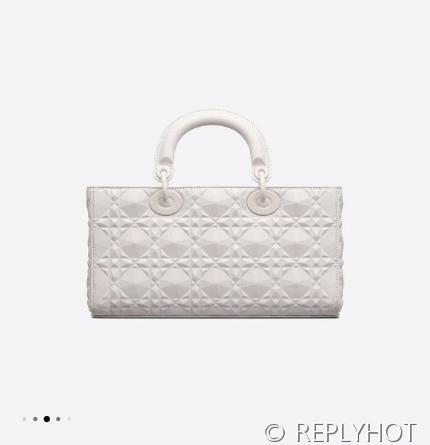 디올 Lady D-Joy 미디움 백 / 화이트 다이아몬드퀄팅 [매장가740만원대]