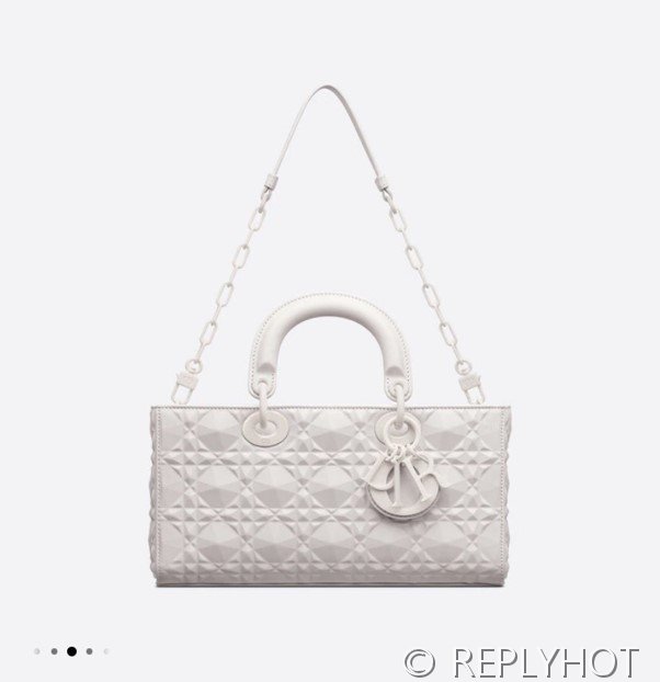 디올 Lady D-Joy 미디움 백 / 화이트 다이아몬드퀄팅 [매장가740만원대]