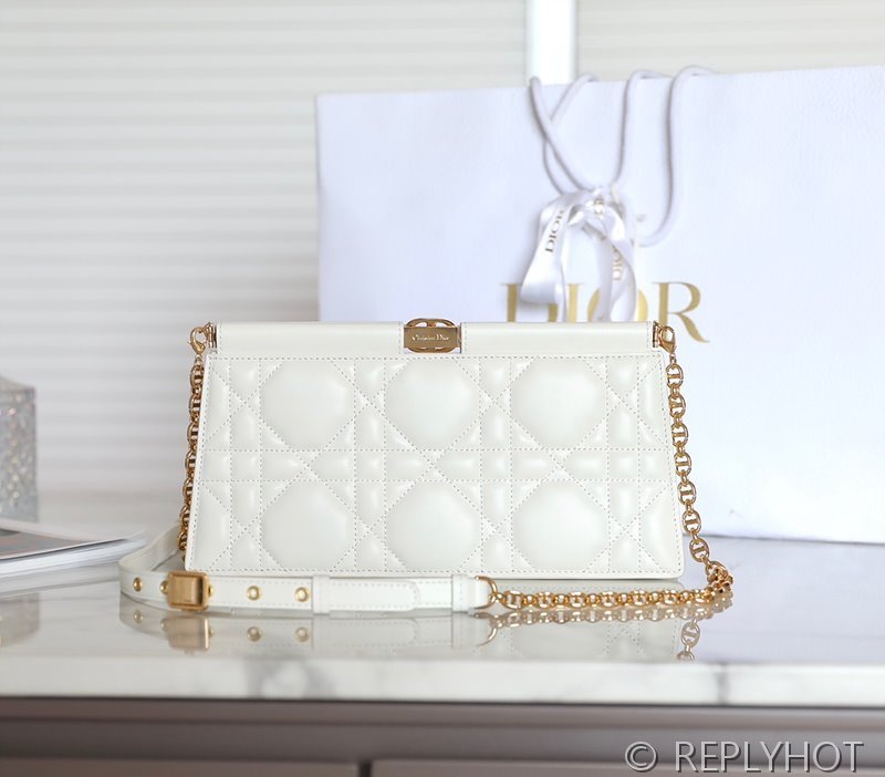 디올 카로 콜 누아르 체인 클러치 / 화이트 [매장가 490만원대]