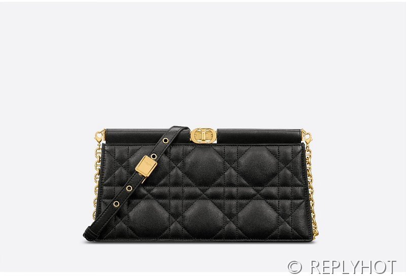 디올 카로 콜 누아르 체인 클러치 / 블랙 [매장가 490만원대]