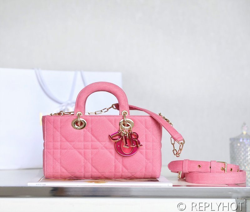 디올 Lady D-Joy 미디엄백 핑크 스웨이드 [매장가 740만원대]