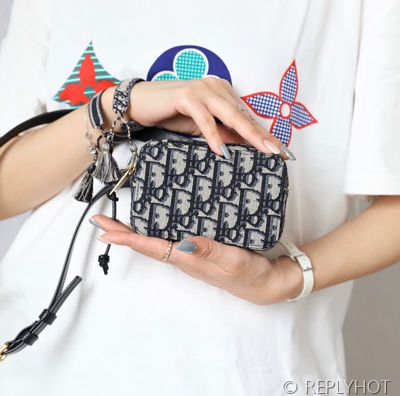 디올 오블리크 캔버스 벨트백