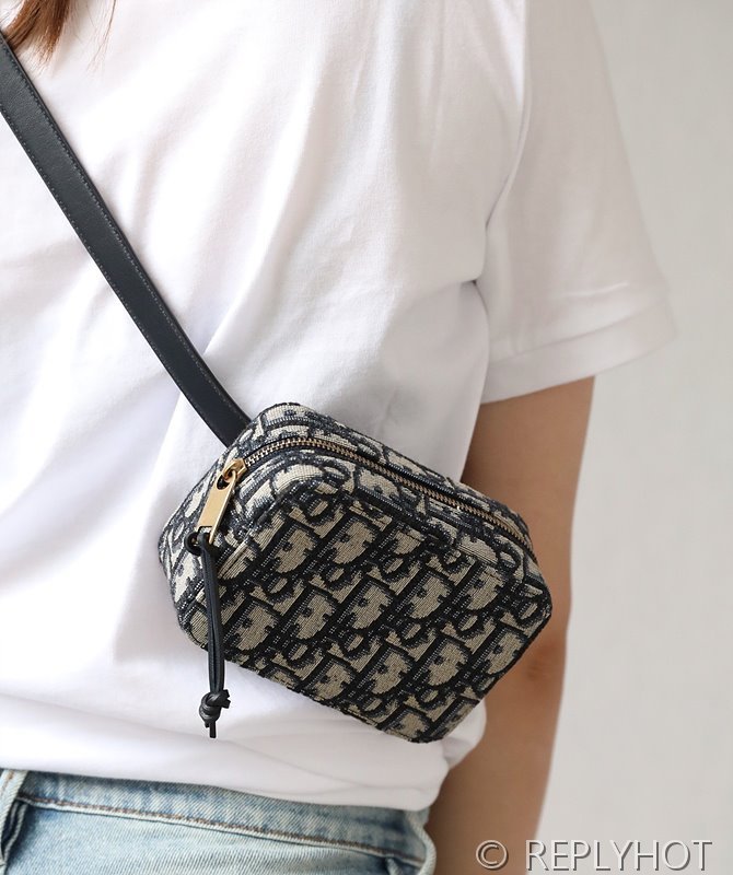 디올 오블리크 캔버스 벨트백