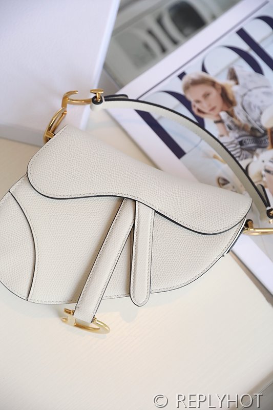 디올 SADDLE 스트랩 백 미니 / 화이트 [520만원대]