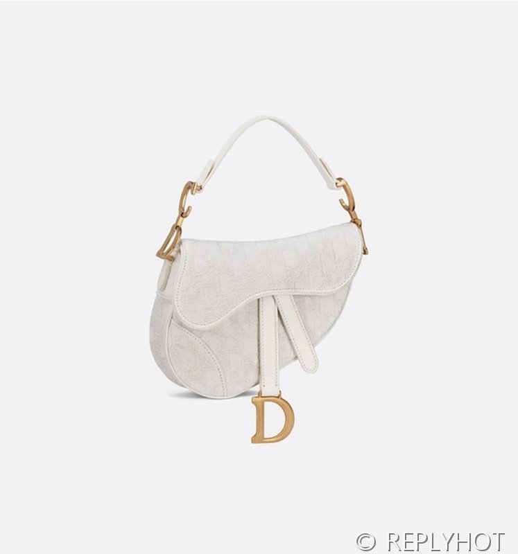 디올 SADDLE 스트랩 백 미니 / 오블리크 화이트 [520만원대]