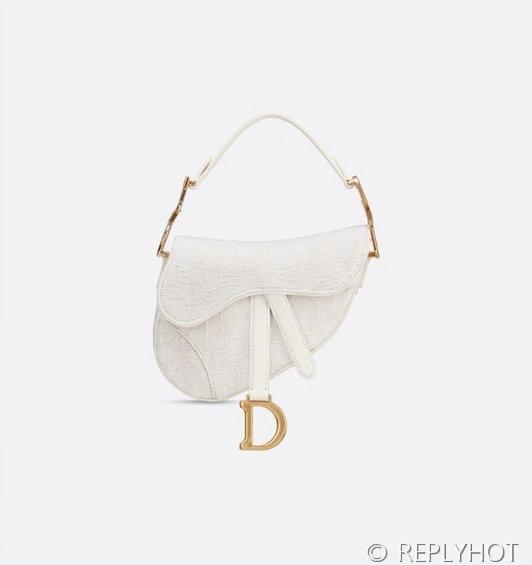 디올 SADDLE 스트랩 백 미니 / 오블리크 화이트 [520만원대]