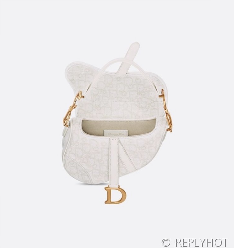 디올 SADDLE 스트랩 백 미니 / 오블리크 화이트 [520만원대]