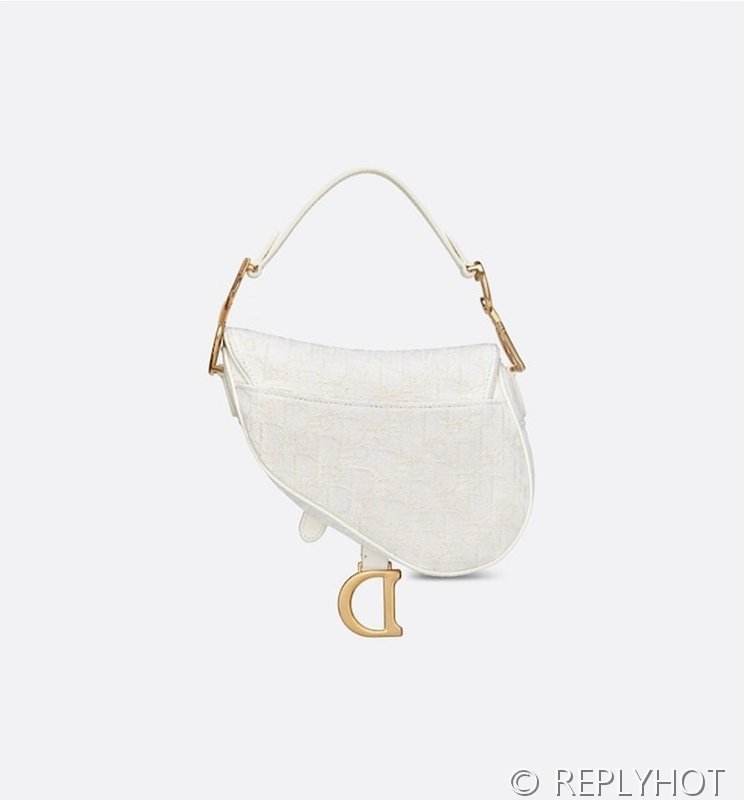 디올 SADDLE 스트랩 백 미니 / 오블리크 화이트 [520만원대]