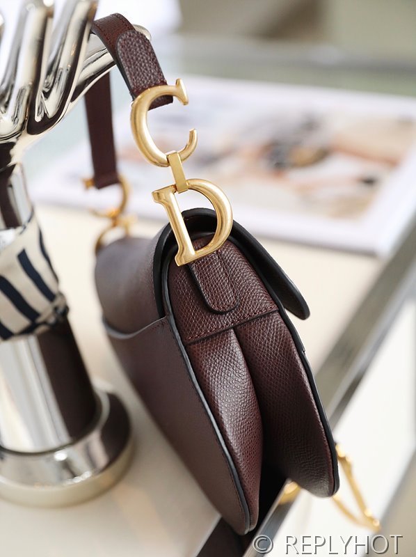 디올 SADDLE 스트랩 백 미니 / 버건디 [520만원대]