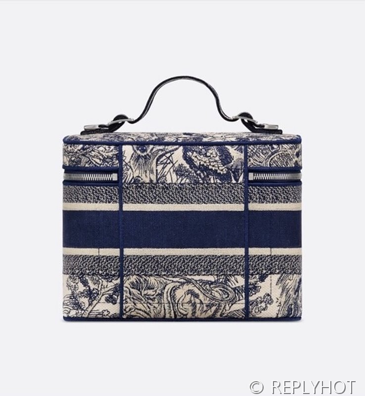 디올 트래블 베니티 케이스 / 블루 Jouy [매장가285만원대]