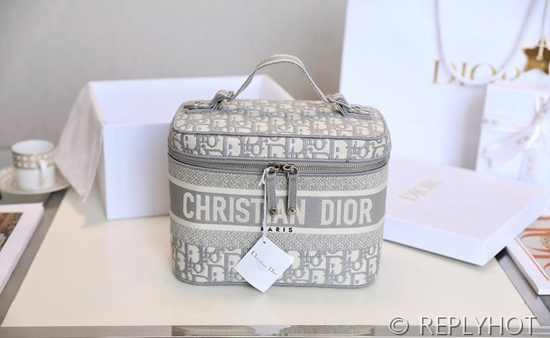 디올 트래블 베니티 케이스 / 그레이 오블리크 [매장가285만원대]