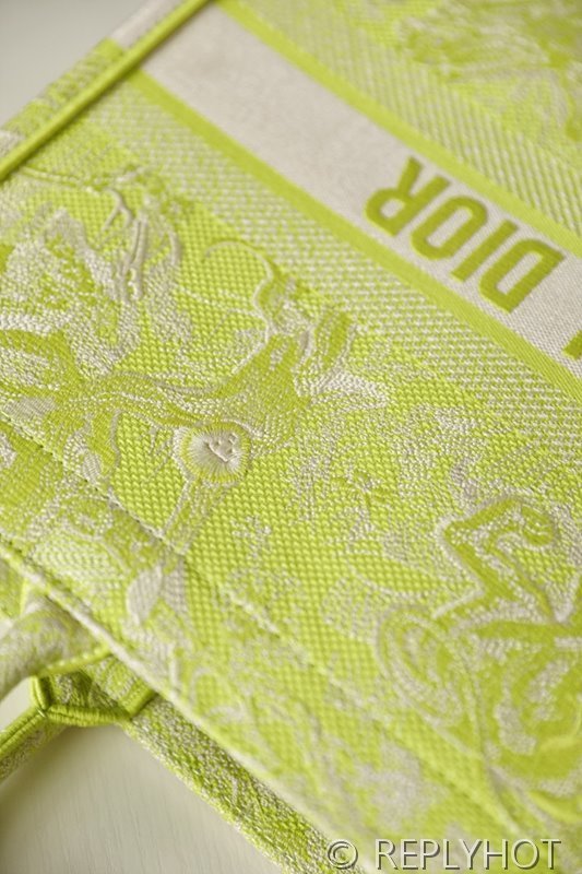 디올 북 토트 백 / 라지 / 형광그린 [매장가490만원대]