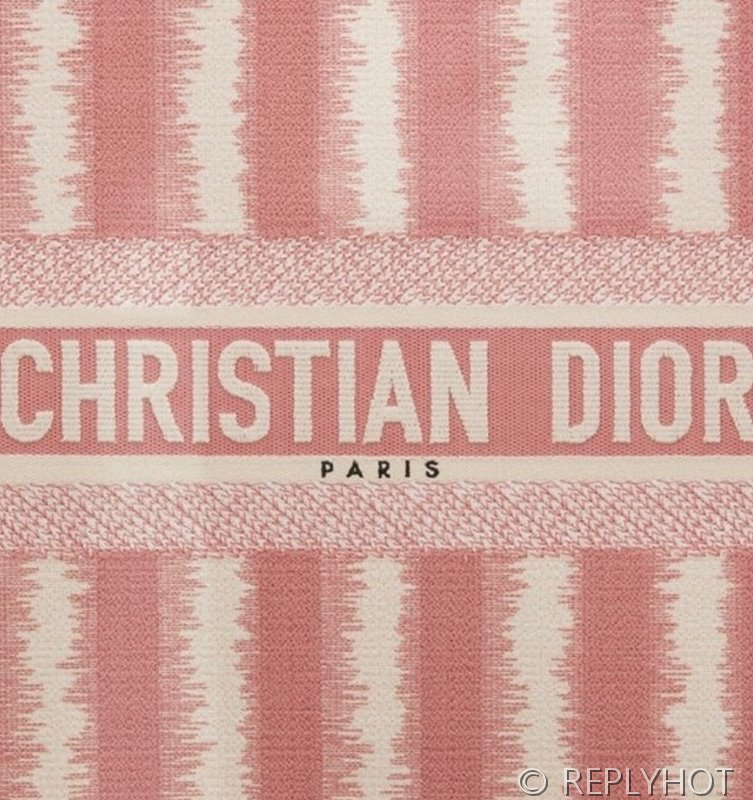 디올 북 토트 백 / 라지 / 핑크 스트라이프 [매장가490만원대]