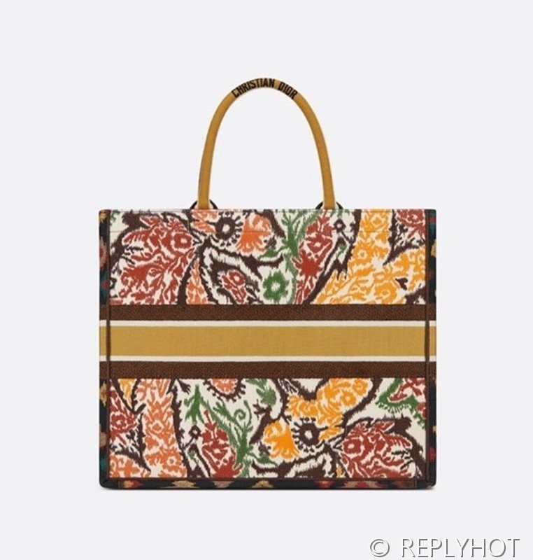 디올 북 토트 백 / 라지 / 페이즐리 옐로우 [매장가490만원대]