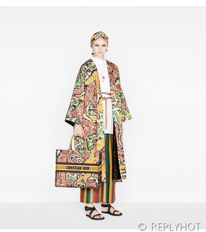 디올 북 토트 백 / 라지 / 페이즐리 옐로우 [매장가490만원대]