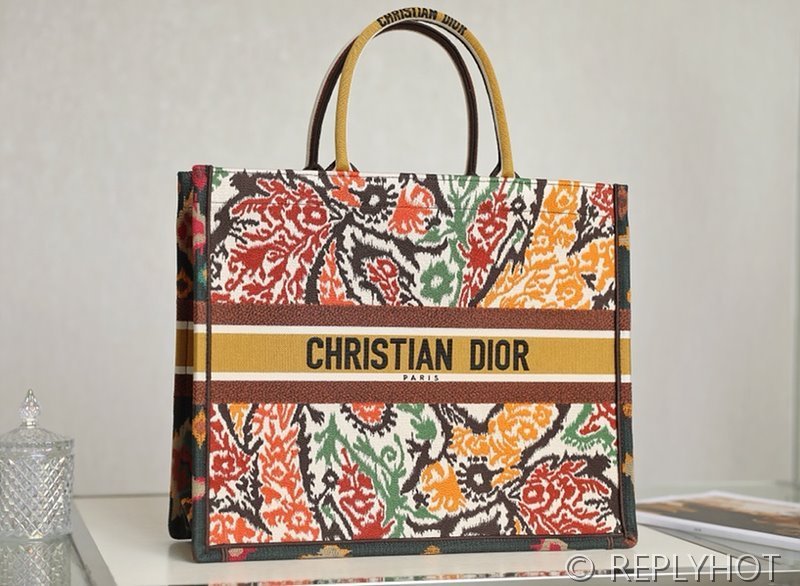 디올 북 토트 백 / 라지 / 페이즐리 옐로우 [매장가490만원대]