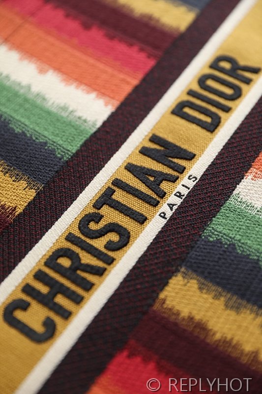 디올 북 토트 백 / 라지 / 컬러풀 스트라이프 [매장가490만원대]