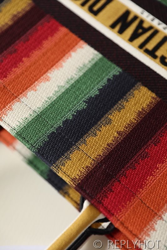 디올 북 토트 백 / 라지 / 컬러풀 스트라이프 [매장가490만원대]