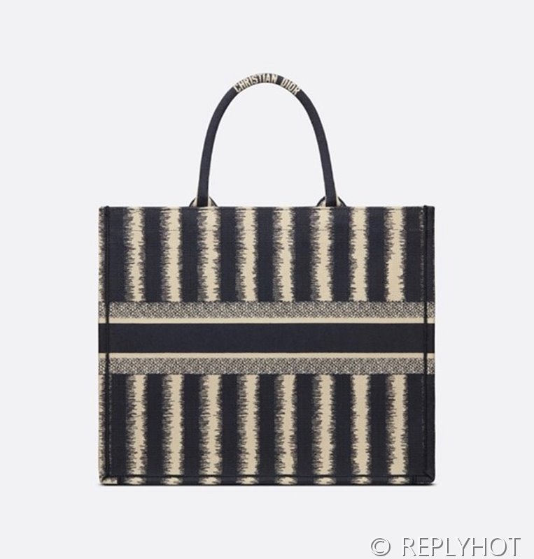 디올 북 토트 백 / 라지 / 스트라이프 [매장가490만원대]