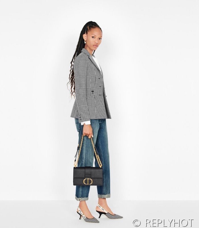 디올 30 Montaigne 몽테인 백 / 팜프린팅 블랙 [매장가 530만원대]