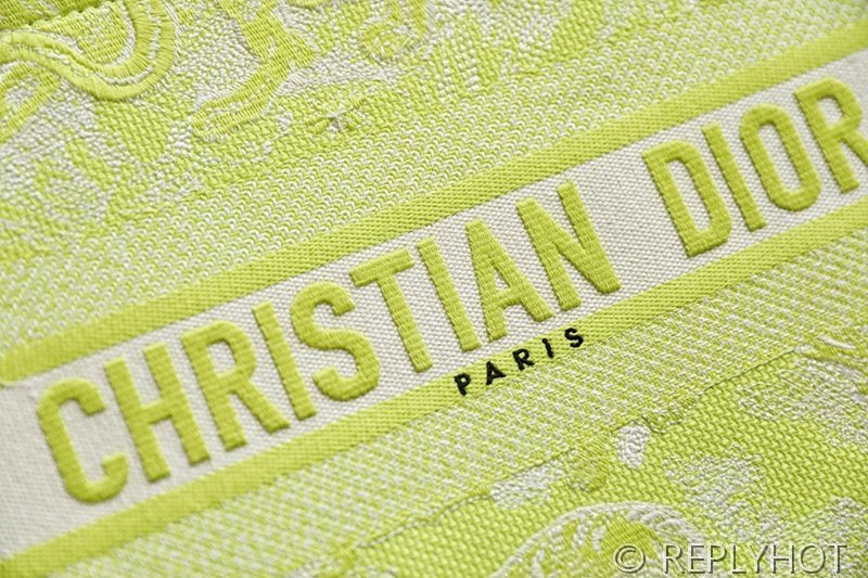 디올 북 토트 백 / 미디움 / 형광그린 [매장가475만원대]