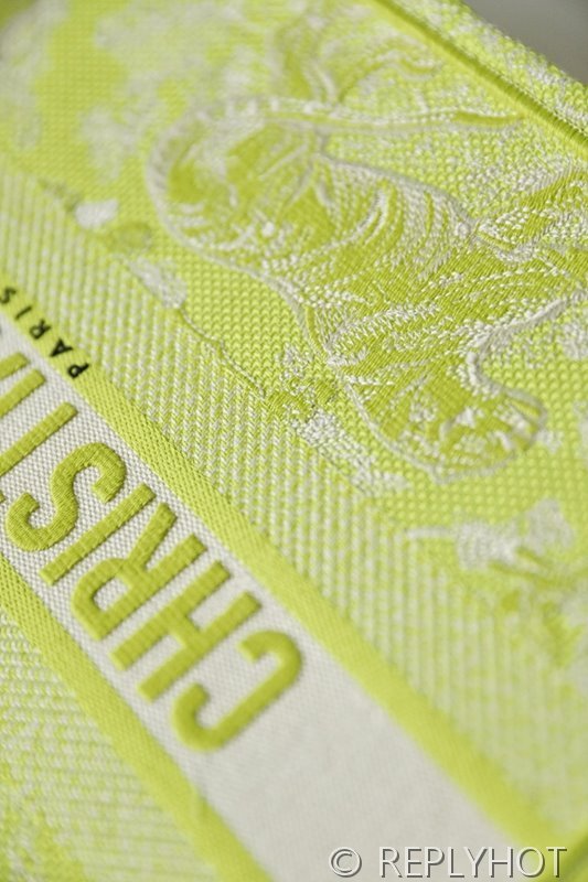 디올 북 토트 백 / 미디움 / 형광그린 [매장가475만원대]