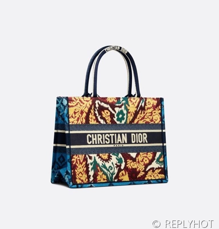 디올 북 토트 백 / 미디움 / 페이즐리 블루 [매장가475만원대]